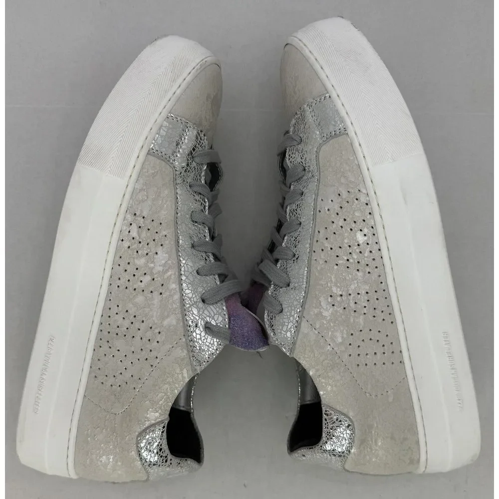 P448 Thea Women's US Size 9-9.5 EU 40 Sneakers Metallic White Multi Shimmer